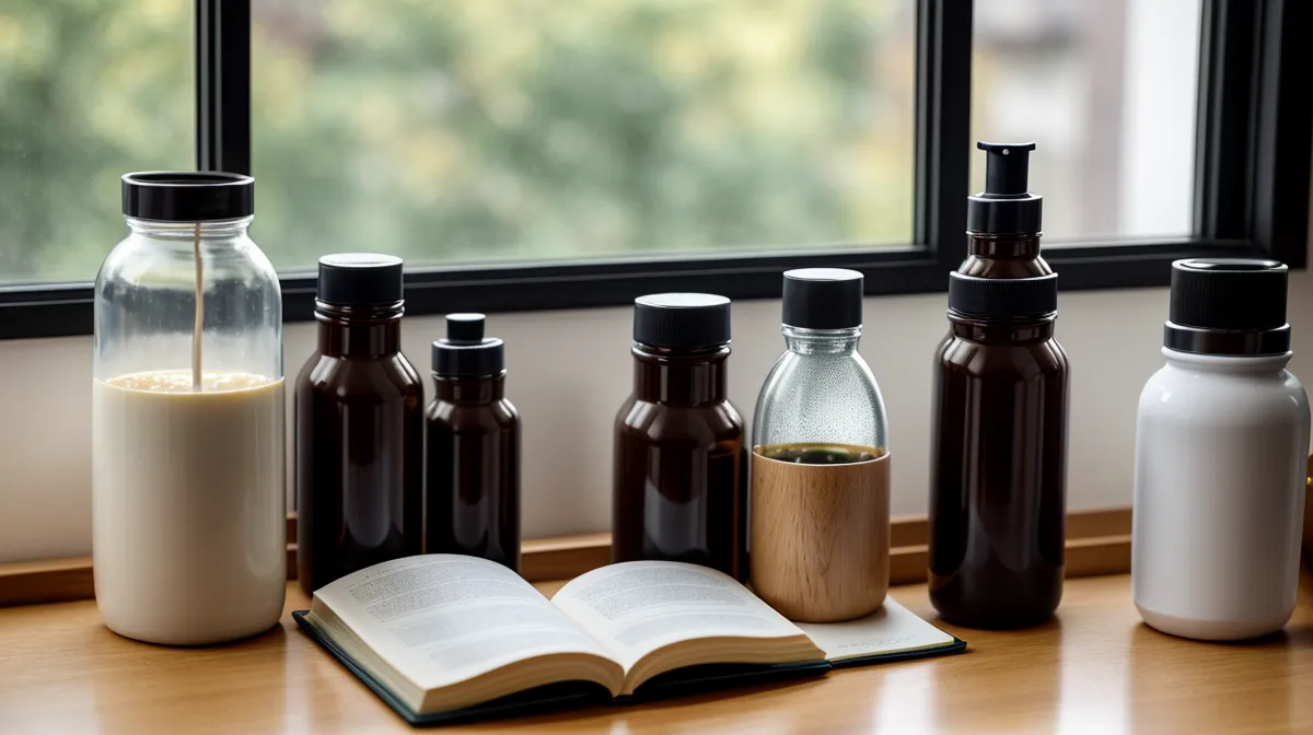 Bacopa monnieri supplement bottle beside an open memory-tracking spreadsheet used for cognitive-health testing notes