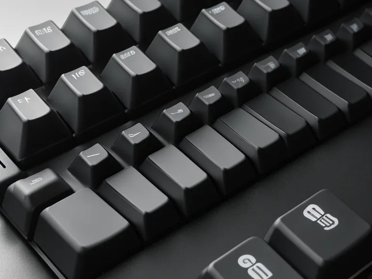 Close-up of a retired accountant logging supplement data on a mechanical keyboard.