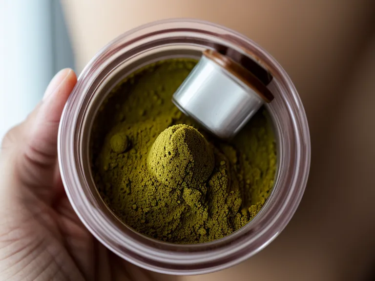 Close-up of a herbal nootropic capsule being held over a data-tracking spreadsheet.