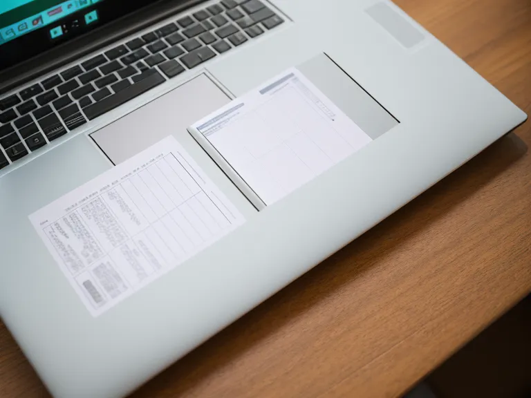 Close-up of a cognitive tracking spreadsheet on a laptop screen with reading glasses.